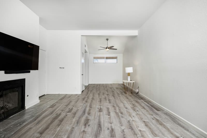 Wood-look vinyl plank flooring close-up
