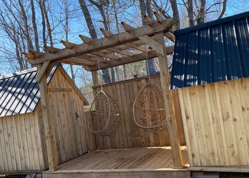 Deck with pergola in Nova Scotia